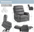 Power Lift Recliner Chair for Adults Elderly Lay Flat Velvet Recliners with Massage Heating, Extended Footrest, Wireless Charging Device, USB Ports, Cup Holder, Lumbar Pillow by CozyNest Decor
