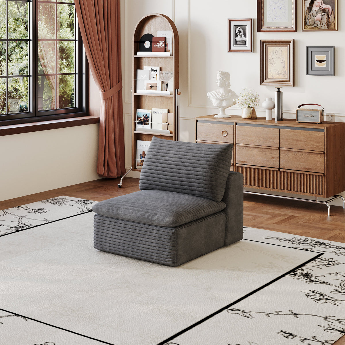 1 Middle Seat Sofa - Dark Fabric, photo 2 of 7