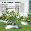 KING BIRD Raised Garden Bed with Wall Trellis Galvanized Planter Garden Box Outdoor for Gardening, Climbing Vegetables, Flowers 5.9x2.95x0.98 Ft, Silver by GreenHaven Gardens
