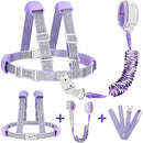 Accmor 3 in1 Toddler Harness Leash, Reflective kid Harness with Anti Lost Wrist Link, Harness Leash for Toddlers, Child Walking Harness kids Leash Wristband Rope Belt with Lock for Baby Girls (Purple) by TinyTreasures Baby Boutique