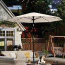 10FT Solar Umbrella 32 LED Lighted Patio Umbrella Table Market Umbrella w/Tilt and Crank, UV-Resistant Outdoor Umbrella for Pool, Garden, Deck, Creamy White by GreenHaven Gardens