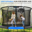SereneLife 8FT 10FT 12FT 14FT Outdoor Trampoline for Kids - Recreational Backyard Trampoline with Curved Safety Poles and Net Enclosure- ASTM Approval for Kids Adults by TinyTreasures Baby Boutique