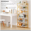 4NM 6 Tiers No Assembly Book Shelves, 61.8" H Folding Bookshelf Bookcase Open Industrial Foldable Shelves for Bedroom, Living Room, Home Office - White Gold by CozyNest Decor
