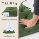 OVOV Chair Cushions for Dining Chairs Set of 6 Tufted Indoor Chair Pads with Ties Soft Square Seat Cushions for Kitchen Chairs 15.5"x15.5",Green by CozyNest Decor