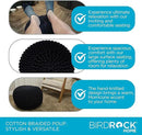 BIRDROCK HOME Round Pouf Ottoman | Cotton Braided Foot Stool with Bean Bag Filling | Boho Foot Rest for Living Room & Bedroom | Compact & Comfortable Seating, Lightweight & Soft | Black by CozyNest Decor