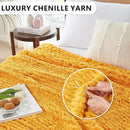 L'AGRATY Chunky Knit Blanket Throw: 80''x90'' Chenille Chunky Knitted Throw Blanket for Bed Couch - Handmade Thick Big Cable Knit Blanket - Large Chunky Crochet Rope Blanket for Home Decor(Yellow) by CozyNest Decor