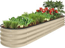 Best Choice Products 8x2x1ft Outdoor Metal Raised Garden Bed, Oval Deep Root Planter Box for Vegetables, Flowers, Herbs, and Succulents w/ 108 Gallon Capacity - Beige by GreenHaven Gardens