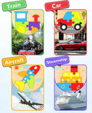Yetonamr Wooden Toddler Puzzles Gifts Toys for 1 2 3 Years Old Boys Girls, 4 Vehicle Shape Montessori Toy Educational Blocks Kids Toys Gift Baby Learning Toy Age 1-3, 2-4 by TinyTreasures Baby Boutique