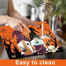 Plastic Placemats Set of 6 Halloween Table Mats - Trick or Treat Kitchen Decor - Wipe Clean, Washable, Recyclable - Orange Place Mats for Indoor/Outdoor - Heat Resistant - Kitchen/Dining Table by CozyNest Decor