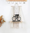 Wooden Macrame Wall Hanging w/Shelf & Sturdy Beaded Rope - Handmade Modern Living Room Decor - Macrame Wall Decor to Securely Hold Plants & More - Beautiful Boho Decorations for Interior Design by CozyNest Decor