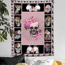 yowecso Sugar Skull Tapestry Horror Skeleton Tapestry Wall Hanging for Bedroom Rose Skull Tapestries Aesthetic Wall Decor for Home Dorm Living Room 50"x60" by CozyNest Decor