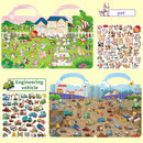 6 Set Reusable Sticker Books for Toddlers 2-4,1-3, Kids 3D Puffy Stickers (Dinosaurs, Forest, Town, Pets, Construction, Insects), Sticker Activity Books by TinyTreasures Baby Boutique