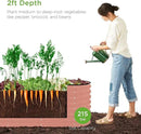 Best Choice Products 8x2x2ft Metal Raised Garden Bed, Oval Outdoor Deep Root Planter Box for Vegetables, Herbs w/ 4 Support Bars, 215 Gal Capacity - Terracotta by GreenHaven Gardens