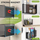 Magnetic Basket Fridge Lint Bin Dryer Ball Holder Laundry Room Organization Home Storage for Class Office School (Mesh，(1-Pack) Black/L) by CozyNest Decor