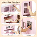 Wooden Play Kitchen for Toddlers and Kids with Lights & Sounds, Large Interactive Pretend Play Set with Ice Maker, Stove, Sink, Oven, 12 Accessories - Ages 3-8 by TinyTreasures Baby Boutique
