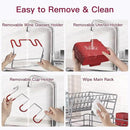BOOSINY 2 Tier Red Large Stainless Steel Dish Drainers Drying Rack for Kitchen Counter with Drainboard, Rust Proof Metal, Space Saving, Modern Aesthetic, Compact Plates Strainers with Extra Mat by CozyNest Decor
