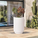 Classic Roman Column Style Planter | 20" Tall | Black & White Options | Ideal for Entrance & Living Room Corner | Durable Fiberglass Composite by CozyNest Decor