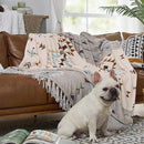 CASAAGUSTO Boho Throw Blanket - Green and Beige Decorative Blankets with Tassel, Printed Flannel Bohemian Blanket for Chair, Bed, Sofa, Couch(50 * 60, Green and Beige) by CozyNest Decor