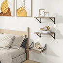 Heimlove Deep Floating Shelves for Wall, 12 Inch Deep Floating Shelves Set of 3, 16W x 12D Wood Wall Shelves, Wide Wood Shelves with Metal Bracket for Living Room, Kitchen, Office, Bedroom - Grey by CozyNest Decor