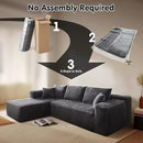 ovios 104" Cloud Sectional Couch with L-Shape Chaise,Modern Modular Sofa with Deep Seat, Upholstered Couches for Living Room Bedroom,No Assembly Required, Grey (Plush Corduroy Fabric) by CozyNest Decor