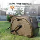 Giraffe Tools SW5-100ft Metal Hose Reel Box, 100 ft Rubber Hose Garden Hose Storage Heavy Duty Reel Hideaway, Crank Handle, 100ft 5/8" Hose, Green by GreenHaven Gardens