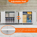 Garage Storage Cabinet with Wheels & Pegboard, 34.3" H Locking Metal Tool Storage Cabinet with Doors and Shelf & 4 Hooks for Garage, Home, Workshops, Assembly Required, White by GreenHaven Gardens