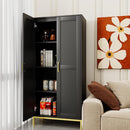Tall Storage Cabinet, Kitchen Pantry Cabinet with 2 Doors & Adjustable Shelves for Laundry Room, Living Room, Entryway,Bathroom,Black by CozyNest Decor