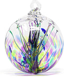 Luke Adams Handmade Glass Gazing Balls for Garden on Clearance – Hand Blown Glass Gazing Ball for Yard Décor – Decorative Garden Globe (Sea Sky Violet) by CozyNest Decor