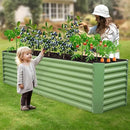 8x2x2ft Raised Garden Bed - Galvanized Deep Root Planter Boxes Outdoor with Wing Nuts and Safety Edges for Gardening Vegetables, Flowers, Herbs, Succulents - Olive Green by GreenHaven Gardens