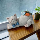 Cat Garden Figurines Outdoor Decor Solar Statue with Succulent and LED Lights for Patio Lawn Yard Art Decoration Housewarming Garden Gift by CozyNest Decor