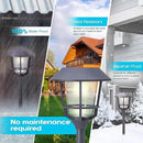 Solar LED Path Lights 4 Pack – 12 Lumens, Warm White, Weathered Zinc, Stainless Steel, Solar Powered, Weather-Resistant Outdoor Lighting for Walkway, Garden, Patio, Sidewalk by CozyNest Decor