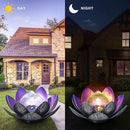 WNP Solar Powered Outdoor Decorative Lights Waterproof Lotus Flower with Crackle Glass Globe and Metal Base for Garden Patio Pathway Yard Tabletop Decor,Birthday Gift for Mom Sister Grandma by GreenHaven Gardens
