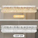 Siljoy Modern Rectangular Crystal Chandelier, 47" Rectangle Raindrop Hanging Ceiling Pendant Light Fixture Adjustable Height for Kitchen Island Dining Room, Polished Chrome Finish, L47 x W10 x H10 by CozyNest Decor