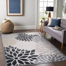 Beverly Rug Outdoor Rug 9x12 Large Modern Floral Tropical Area Rugs for Indoor and Outdoor Patio Easy to Clean Non Shedding Living Room Porch Garden Washable Outside Carpet (9 x 12 Beige) by CozyNest Decor