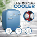 IBMF4SLT Fridge for Bedroom, Skincare, Portable Cooler & Warmer for Makeup, for Office & Home Refrigerator, Mini (4 L / 6-Can), Slate Blue by CozyNest Decor