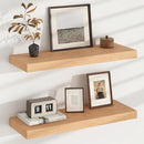 Floating Shelves for Wall, USA-Sourced Oak Wood 24 Inch Wall Shelves Set of 2, Natural Wooden Wall Mounted Picture Ledge Shelf, Nursery Book Storage Shelf Kids Bookshelf, Display Shelf for Bathroom by CozyNest Decor