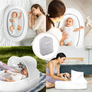 Premium Portable Baby Lounger Nest – Foldable Travel Bassinet for Newborn & Infant with Mesh Canopy, 2 Toys, Waterproof Mattress & Removable Cover – White by TinyTreasures Baby Boutique