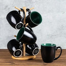 GBHOME 16oz Coffee Mugs Set of 6, Large Ceramic Coffee Mugs for Man, Woman, Dad, Mom, Modern Coffee Mugs Set with handle for Tea/Latte/Cappuccino/Milk/Cocoa. Dishwasher&Microwave Safe,Green by CozyNest Decor