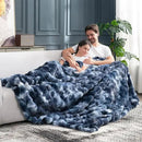 Cozy Bliss Faux Fur Throw Blanket for Couch, Fuzzy Soft Plush Thick Bubble Blanket for Sofa Bedroom Living Room, 108 * 90 Inches Tie Dye Blue by CozyNest Decor