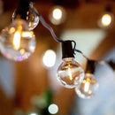 Novelty Lights 25 Feet G40 LED Patio String Lights with 25 Bulbs, Warm White, Weather Resistant and Shatterproof Replaceable Plastic Globe Bulbs, Black Wire by GreenHaven Gardens
