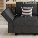 Belffin Modular Sectional Sleeper Sofa Bed Convertible Sectional Couches for Living Room. Black Couch by CozyNest Decor