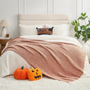 Snuggle Sac Orange Fall Blanket Twin Size, Oversized Soft Warm Cozy Knit Bedding Blanket, Luxurious Microfiber Blankets for Bed, Orange, 60x80 inches by TinyTreasures Baby Boutique