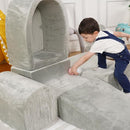 Foam Climbing Blocks for Toddlers 1-3 - Baby Climb and Crawl Activity Playset - Indoor Activity Play Structure for Toddlers - Foam Soft Play Set for Babies - Balls NOT Included - Gray by TinyTreasures Baby Boutique