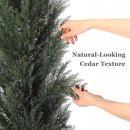 THE BLOOM TIMES 5ft Topiary Trees Artificial Outdoor – UV Resistant Faux Cedar Pine Cypress Bushes and Shrubs, Fake Potted Plants for Front Porch Outside Planter Patio Decor, Set of 2 (5 Foot) by GreenHaven Gardens