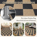Lahome Checkered Easy Jute Area Rug, 5x7 Outdoor Patio Rug Washable Carpet for Living Room Checkerboard Indoor Outdoor Carpet, Farmhouse Geometric Non Slip Black Mat for Backyard Dining Room by CozyNest Decor