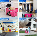 TAILI 2 Pack Pink Extra Large Moving Bags, Heavy Duty Totes with Visible Window, Wrap Around Handles, Space-Saving Storage, Alternative to Moving Boxes by TinyTreasures Baby Boutique