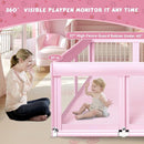 74" ×50" Large Baby Playpen, Baby Playard for Babies and Toddlers, Play Pens for Indoor & Outdoor, Sturdy Safety Play Yard with Soft Breathable Mesh, Anti-Fall, Pink by TinyTreasures Baby Boutique