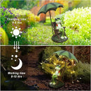Solar Garden Frog Decor Statue Fairy Garden Accessories Outdoor Figurine LED Lights Art Housewarming Gift for Patio,Yard,Lawn Ornament Women Gardening Decoration Gifts by GreenHaven Gardens