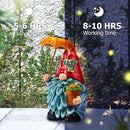 Solar Outdoor Statues Gnome Garden Decor, Garden Gnome with Solar LED Umbrella Decorative for Patio, Balcony, Lawn, Yard Ornament - Unique Gardening Gifts for Mom Grandma by GreenHaven Gardens