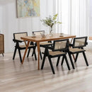Rattan Dining Chairs Set of 2, Farmhouse Wicker Dining Chairs with Cane Seat Accent Armchair for Dining Room Kitchen Restaurant, Walnut by CozyNest Decor
